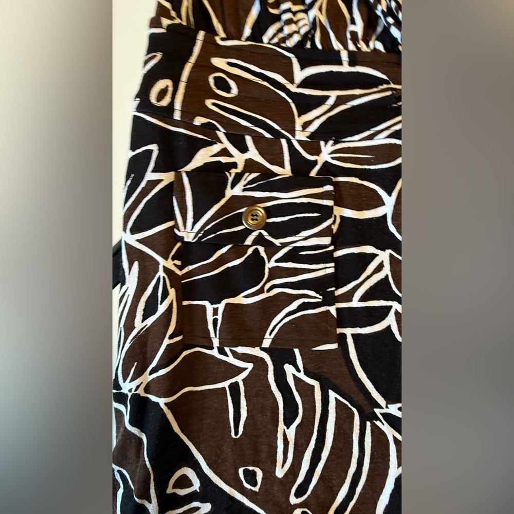 VINTAGE Caché Y2K Strapless Mini Dress Made in USA Tropical Monstera Leaf Print - Picture 5 of 5
